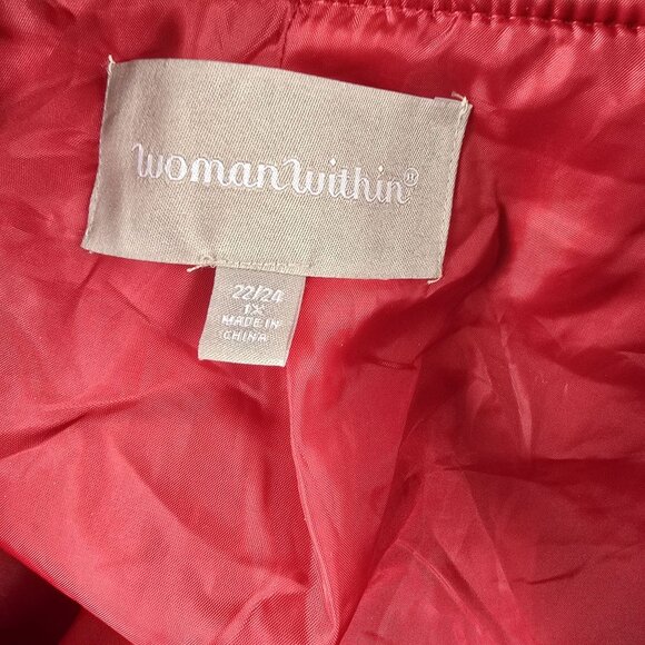 Woman Within Red Fleece Jacket 1X - Picture 3 of 8